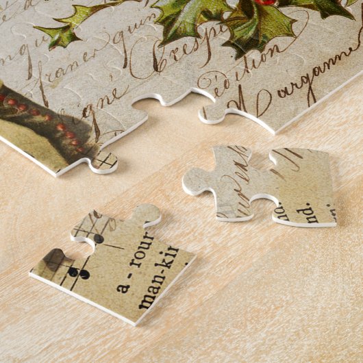 Festive  Victoriaans kerstkerstkerstkerstman Legpuzzel (Zijkant)