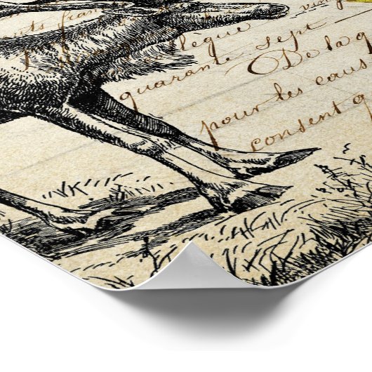 Festive  Victoriaans kerstmeisje en Holly Poster (Hoek)