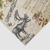 Festive Victoriaans kerstmeisje en Holly Tissuepapier (Detail)