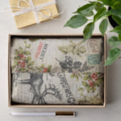 Festive Victoriaans kerstmeisje en Holly Tissuepapier (Geschenk)