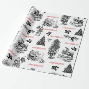 Festive  Victoriaans Kerstmis met Kerstman Cadeaupapier