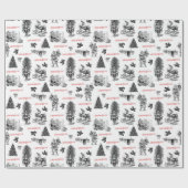 Festive  Victoriaans Kerstmis met Kerstman Cadeaupapier (Vlak)