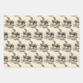 Festive  Victoriaans Kerstmis met Kerstman Inpakpapier Vel (Voorkant 3)