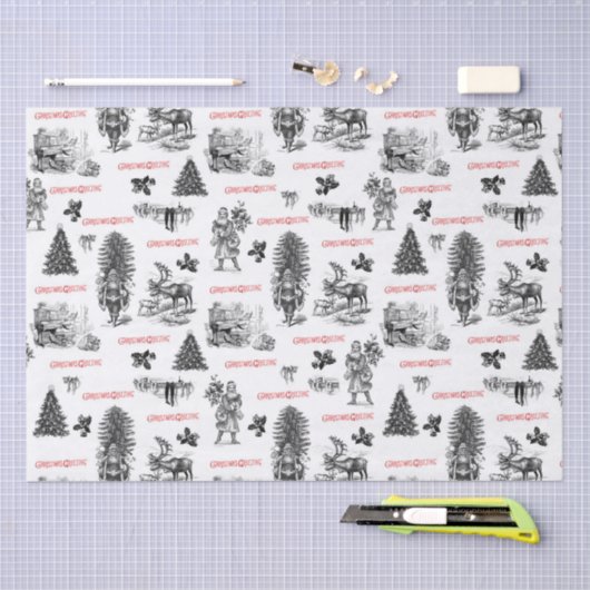 Festive  Victoriaans Kerstmis met Kerstman Tissuepapier (Craft)