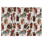 Festive Victoriaans Santas over Antiek muziek Groot Cadeauzakje (Achterkant)