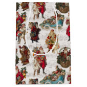 Festive Victoriaans Santas over Antiek muziek Medium Cadeauzakje (Voorkant)