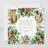 Festive Vintage Angel Cherubs Holly Kerstmis (Achterkant)
