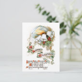 Festive Vintage Christmas Text, Bells and Holly Briefkaart (Staand voorkant)