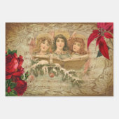 Festive Vintage Floral Ephemera Collage Inpakpapier Vel (Voorkant 3)