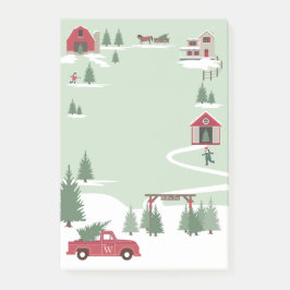 Festive Vintage-kerstboom Boerderij Red Truck Post-it® Notes