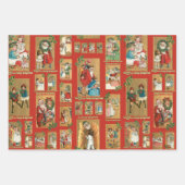 Festive Vintage-kerstkaart Collectie Inpakpapier Vel (Voorkant)