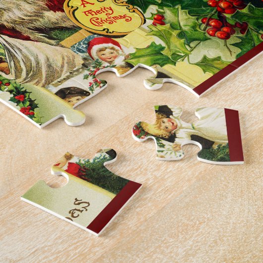 Festive Vintage kerstkerstkerstkerstkerstkerstkers Legpuzzel (Zijkant)