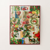 Festive Vintage kerstkerstkerstkerstkerstkerstkers Legpuzzel (Verticaal)