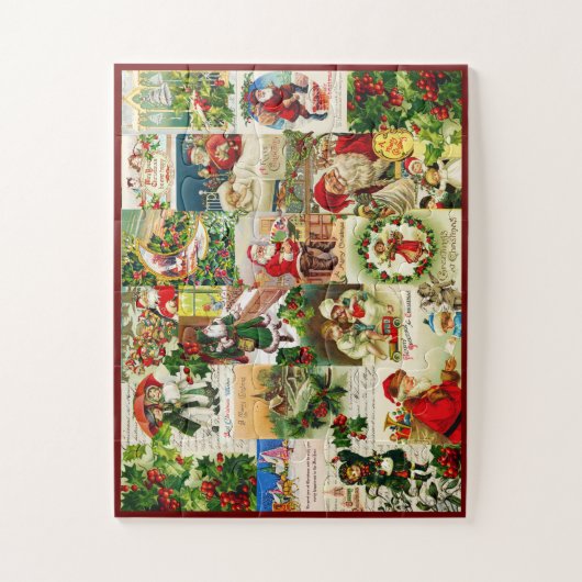 Festive Vintage kerstkerstkerstkerstkerstkerstkers Legpuzzel (Verticaal)