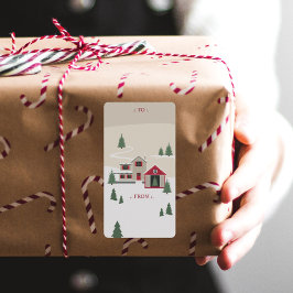 Festive Vintage Kerstmis Boerderij van Etiket