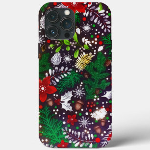 Festive Vintage Kerstmis Botanical Forest Case-Mate iPhone Case