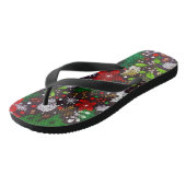 Festive Vintage Kerstmis Botanical Forest Teenslippers (Schuin)