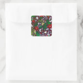 Festive Vintage Kerstmis Botanical Forest Vierkante Sticker (Tas)