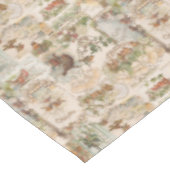 Festive Vintage Kerstmis Vogel en Bloem Ephemera Tafelkleed (Gekanteld)