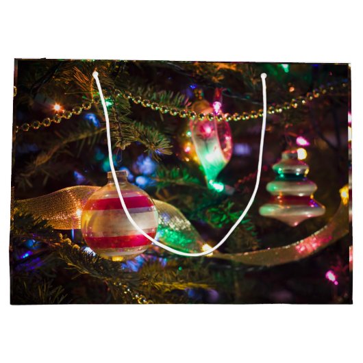 Festive Vintage-kerstOrnamenten Groot Cadeauzakje (Achterkant)