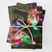 Festive Vintage-kerstOrnamenten Inpakpapier Vel (In situ)