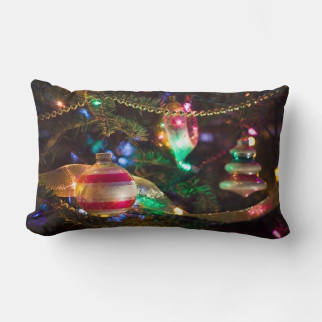 Festive Vintage-kerstOrnamenten Kussen (Voorkant)