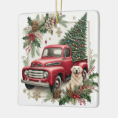 Festive Vintage Red Truck Christmas Tree Ornament (Links)