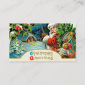 Festive vintage Santa Holiday Visitekaartje (Voorkant)