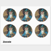 Festive vintage Santa Ronde Sticker (Vel)