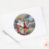 Festive vintage Santa Ronde Sticker (Envelop)