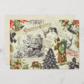 Festive Vintage Victorian Christmas Santa  (Voorkant / Achterkant)