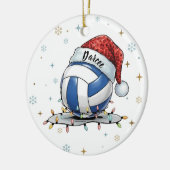 Festive Volleyball Holiday Design with Snowflakes Keramisch Ornament (Links)