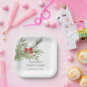 Festive-Vrijgezellenfeest met kerstgrint Papieren Bordje (Feest)