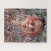 Festive Vrouw gekleed in kerstvakantie Legpuzzel (Horizontaal)