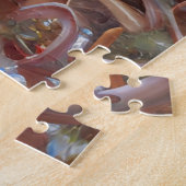 Festive Vrouw gekleed in kerstvakantie Legpuzzel (Zijkant)