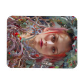 Festive Vrouw gekleed in kerstvakantie Magneet (Horizontaal)