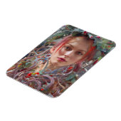 Festive Vrouw gekleed in kerstvakantie Magneet (Linkerzijde)