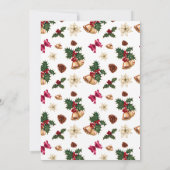 Festive Watercolor Christmas Holly Wreath Party Kaart (Achterkant)