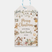 Festive Watercolor Christmas Party Cadeaulabel (Voorkant)