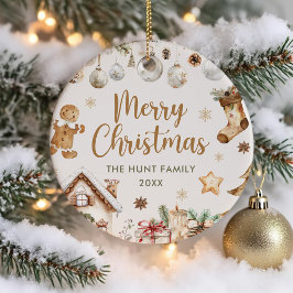 Festive Watercolor Christmas Party  Keramisch Ornament