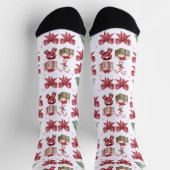 Festive Watercolor Christmas Pattern Crew Socks Sokken (Top)