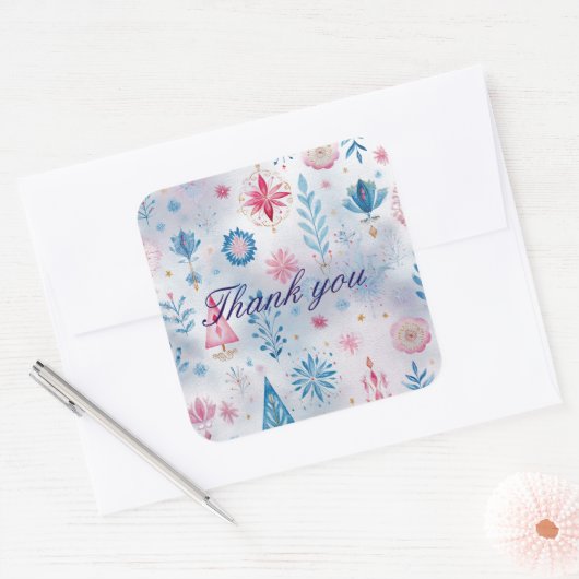 Festive Watercolor Christmas Pattern Sticker (Envelop)