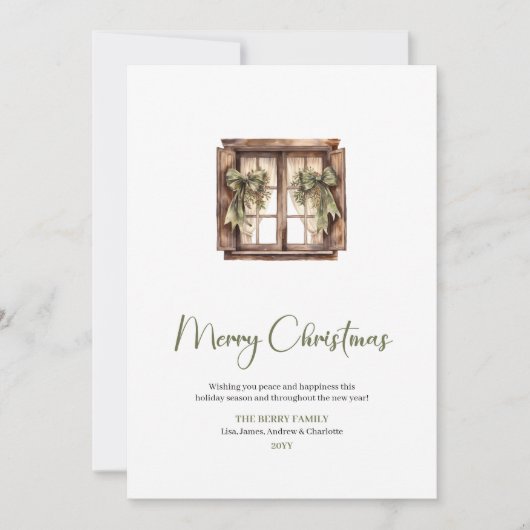 Festive Watercolor Editable Christmas Greeting  Feestdagenkaart (Voorkant)