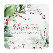 Festive Watercolor Greenery Merry Christmas