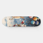 Festive Watercolor Santa Reindeer Colorful Balloon Persoonlijk Skateboard (Horizontaal)