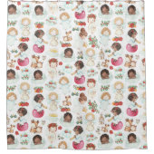 Festive Waterverf Artwork of Angels and Gifts Douchegordijn (Voorkant)