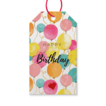 Festive Waterverf Balloons Party Gift Label