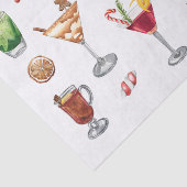 Festive Waterverf Cocktails KerstMartini Tissuepapier (Detail)