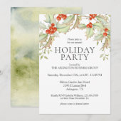 Festive Waterverf Corporate Holiday Party Kaart (Voorkant / Achterkant)