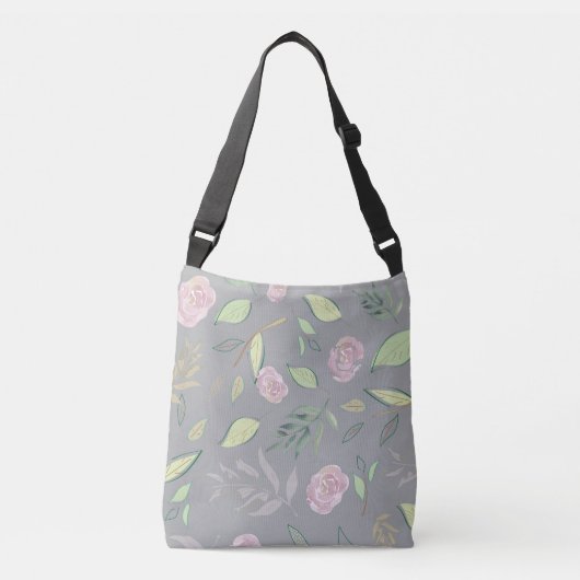 Festive Waterverf Flowers 2 Crossbody Tas (Voorkant)